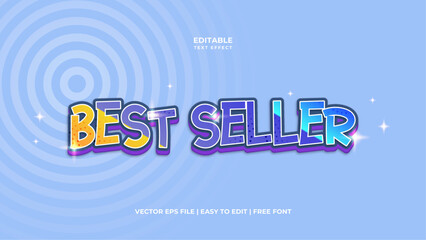 Best Seller Editable 3D Text Effect Mockup. Glowing Graphic Style