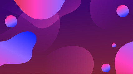 Fluid gradient background vector. Cute and minimal style posters with purple blue, vibrant organic shapes and liquid color. Modern wallpaper design for social media, idol poster, banner, flyer.