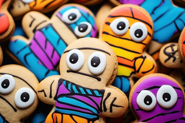 Fototapeta premium Colourful mummy cookies - Generative AI