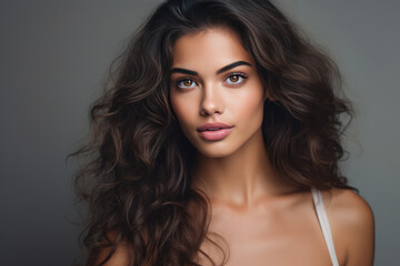 Fototapeta premium Magnetic Young Woman Model Natural Background . Сoncept , Magnetic Personalities, , Young Woman Modeling, , Natural Backdrops, , Captivating Photos