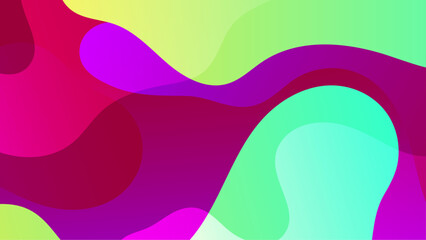 Gradient background with purple green morphing shapes. Morphing colorful blobs. Vector 3d illustration. Abstract 3d background. Liquid colors. Decoration for banner or sign design