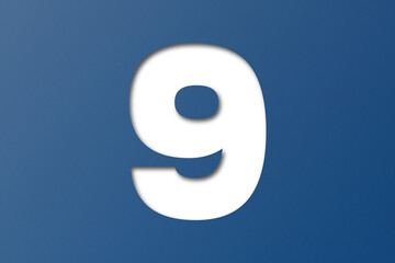 Blue paper font number 8 isolated on transparent background.