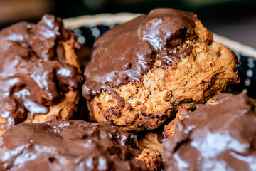 chocolate cookies in a basket - mexican bread