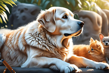Obraz premium golden retriever dog,Generative AI