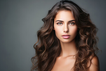 Fototapeta premium Captivating Young Woman Model Natural Background . Сoncept Highlighting Natural Beauty, Captivating Model Poses, How To Create A Natural Backdrop, Showcasing Youthful Glow