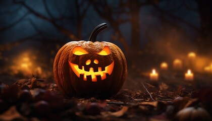 halloween pumpkin in the night