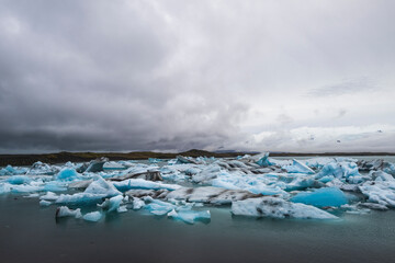 Jökulsarlon lagoon in southern iceland in summer - floating drift ice from the vatnajökull glacier in the water - stunning landscape © Sonja Birkelbach