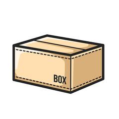 Close Cardboard Box Clipart