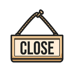 Store Close Wooden Sign Clipart