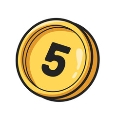 Golden Coin With Five Number