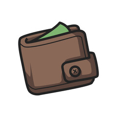 Leather Wallet With Money Clipart
