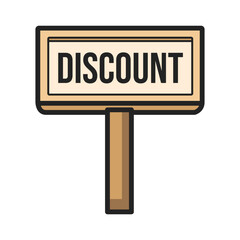 Wooden Discount Sign Clipart
