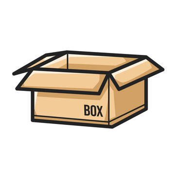 Open Cardboard Box Clipart