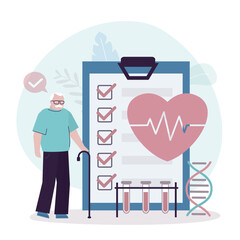 Old man medical check up. Aged patient healthcare, elderly effective lifestyle. geriatric patient health support. Senior adult, cardiology examination in hospital.