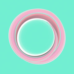 Digital illustration with a circle of smooth colorful waves. 3d rendering abstract background