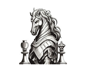 Chess knight. Vector illustration design.