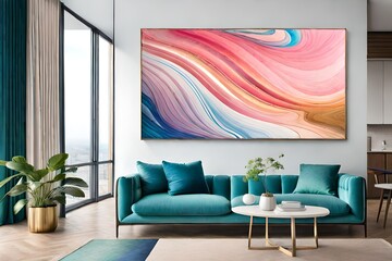modern living room interior with sofa   GENERATIVE AI