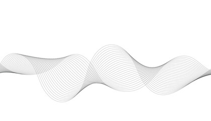 Abstract wave element for design. Digital frequency track equalizer. Stylized line art background. Vector illustration. Wave with lines created using the blend tool. Curved wavy line, smooth stripe.
