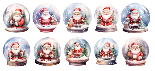 Glasbilder Schädel watercolor cute Santa Claus PNG, Sticker Clipart cute Santa Claus, sublimation design, sublimate Santa Claus, sublimation sticker, generated ai