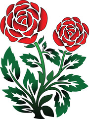 floral motif.flower design.rose flower.Red flower design vector