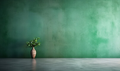 Venetian plaster in green applied on a wall