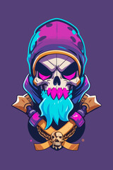 a skull wearing a hoodie