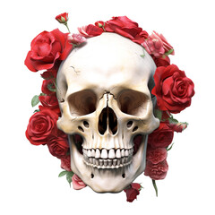 skull with rose