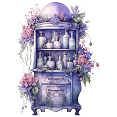 Witches Apothecary Cabinet Clipart Wiccan