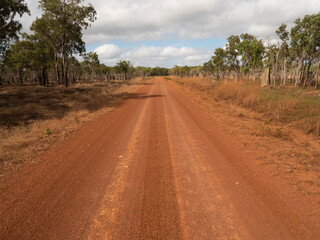 Fototapeta na wymiar Red outback Cape York road