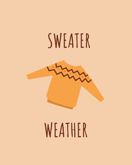 Hello autumn greeting cards. Autumn quotes like Stay Warm, Happy Autumn, Sweater Weather, Welcome Autumn cards.Vector illustration cartoon flat style.