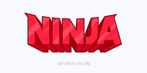 text effect vector - ninja text, handwriting style and text © FamGrafis