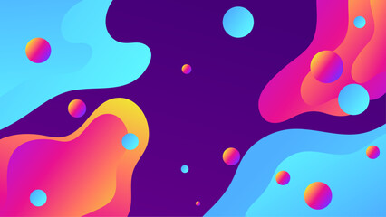 purple Blue yellow gradient background design. Abstract geometric background with liquid shapes.