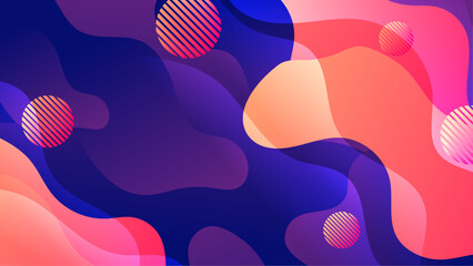 Fototapeta na wymiar Abstract Blue pink purple ,liquid wavy shapes futuristic banner. Glowing retro waves vector background