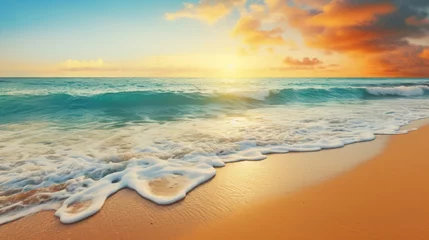 Foto auf Acrylglas Beautiful tropical beach seascape at sunrise © Veniamin Kraskov
