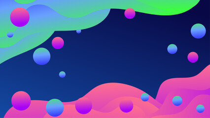 Fototapeta na wymiar Abstract blue pink ,liquid wavy shapes futuristic banner. Glowing retro waves vector background