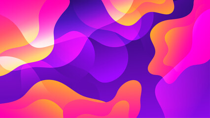 purple orange pink gradient background design. Abstract geometric background with liquid shapes.