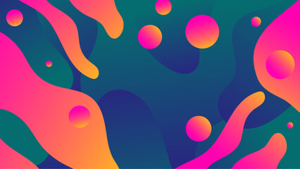 Abstract colorful ,liquid wavy shapes futuristic banner. Glowing retro waves vector background