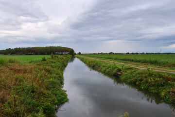 Po Valley Italy panorama landscape fields crops corn wheat soy agriculture