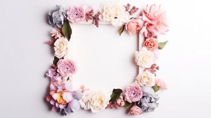 Fototapeta na wymiar Flowers frame.Beautiful flower arrangement. 