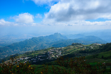 Fototapeta premium Mountain view in thailand,Landscape of nature, Phu Thap Boek, Phetchabun Province, Thailand.