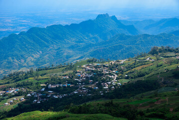 Mountain view in thailand,Landscape of nature, Phu Thap Boek, Phetchabun Province, Thailand.