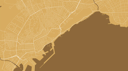 Alacant map, orange poster