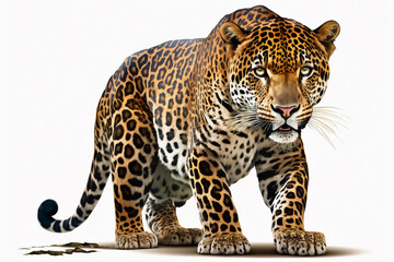 Image of jaguar on white background.