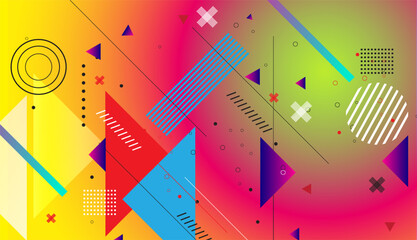 Abstract colorful background with geometric shapes. Vector illustration for your design.