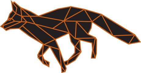 Running wild fox, geometrical art
