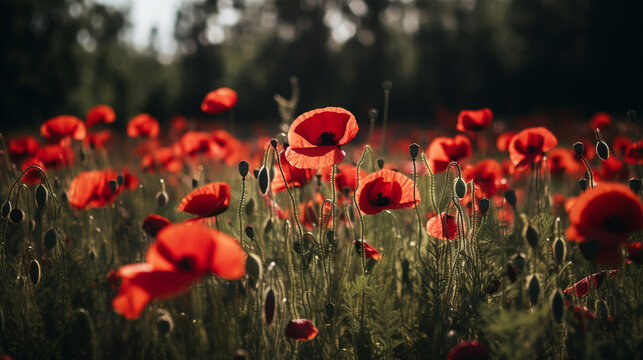 Remembrance day poppy. Red poppies. 