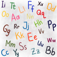 Randomized Latin alphabet A-Z uppercase and lowercase