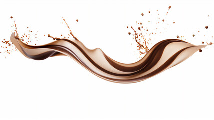 abstract coffee milk splash curve, full of coffee milk splash in close up, isolated white background, random curve, hyper realistic, beautiful dreammy light,