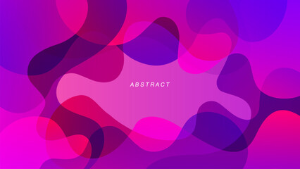 Purple waves. Futuristic abstract background with curved shapes and bright fluid violet colors. Vibrant color gradients for creative graphic design. Vector illustration.