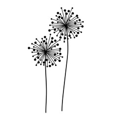 dandelion icon flat vector illustration logo clipart isolated on white background